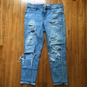 Garage distressed ripped boyfriend jeans